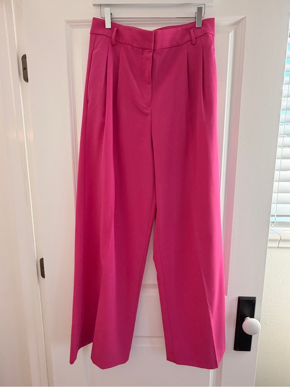 Ann Taylor Wide-Leg Trousers in Vibrant Pink